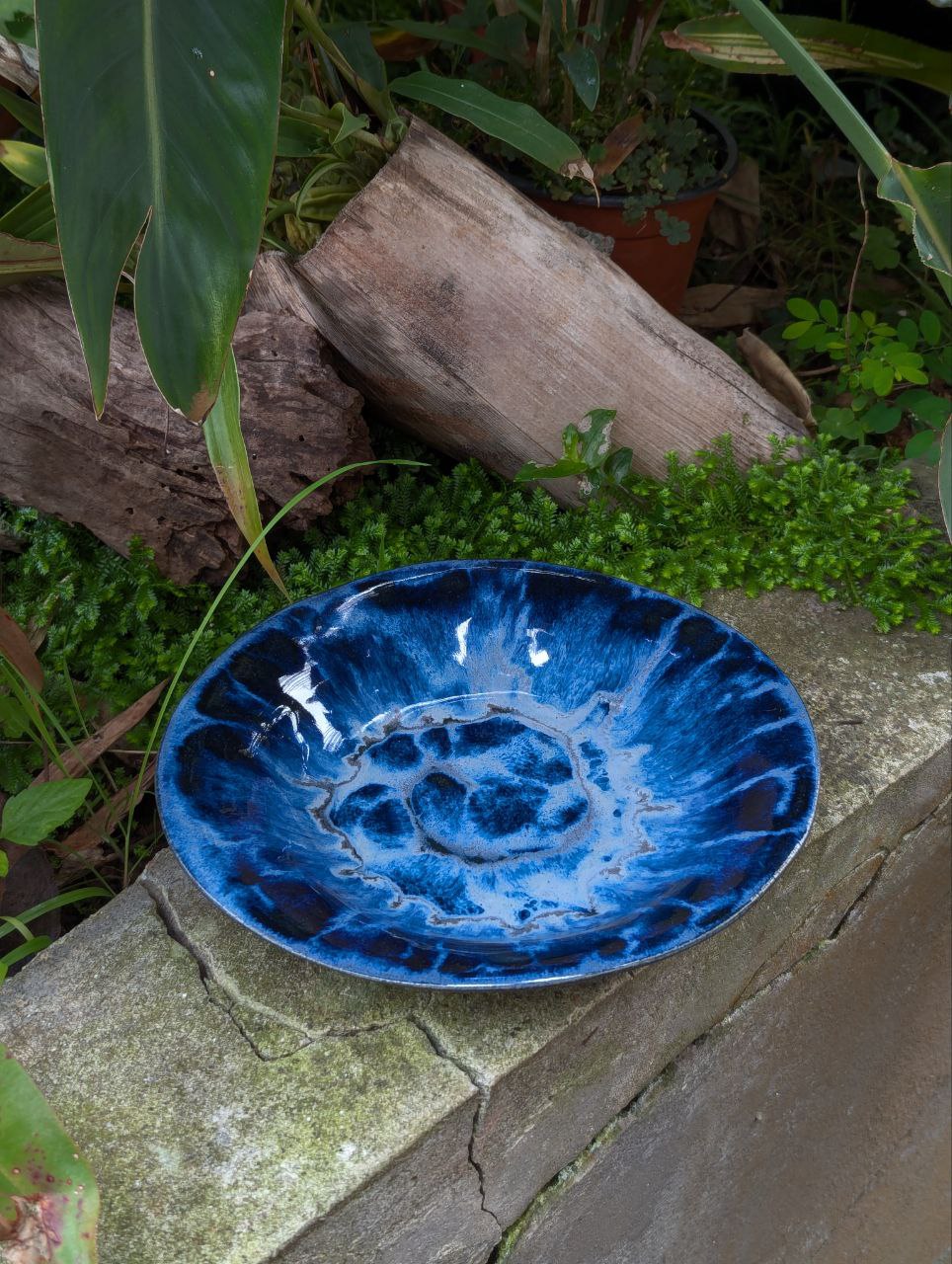 Blue Swirl Ceramic Bowl — photo 1