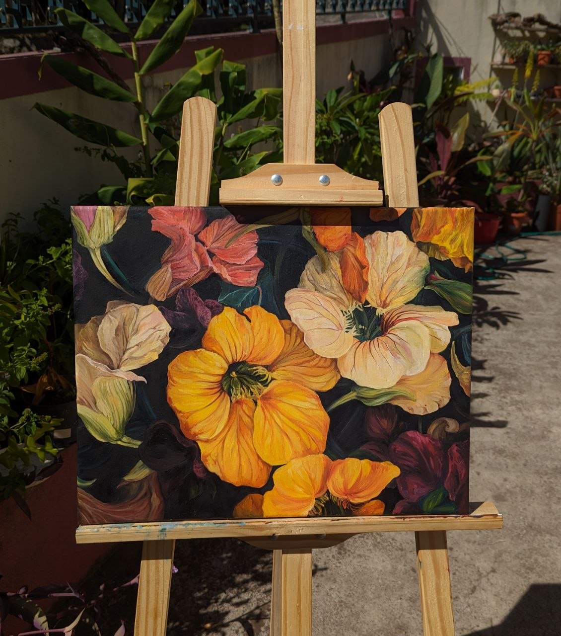 Nasturtium Flowers — Oil on Canvas — photo 1